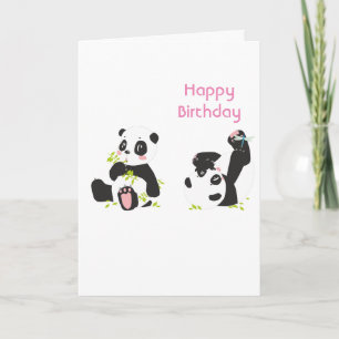 Cute panda kort