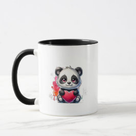 Cute panda kramar hjärtat mugg
