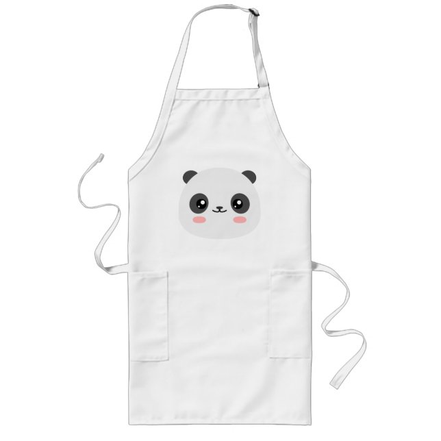 Cute Panda Långt Förkläde (Framsidan)