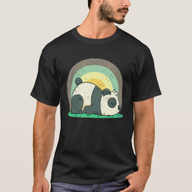 Cute Panda Lazy Zoo Animal Wildlife Sömnig Panda B T Shirt (Framsida)
