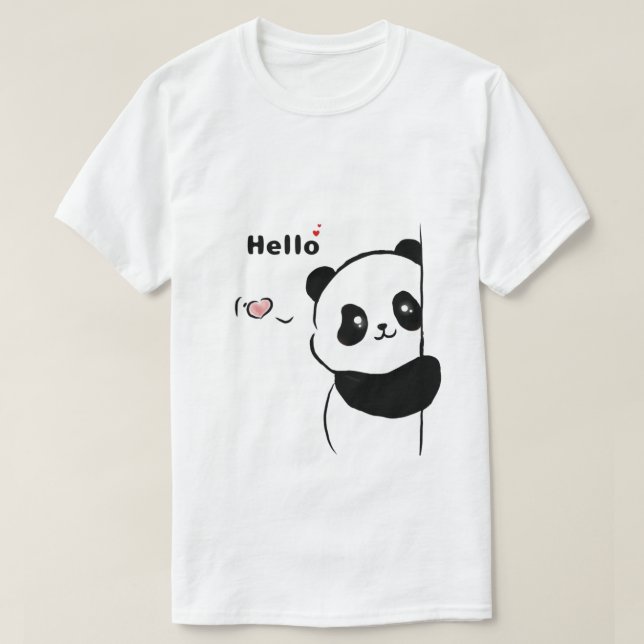 Cute Panda look T-Shirt | Lönsam animalisk grafik (Design framsida)