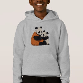 Cute Panda Love Cuddling Kids Pullover Hoodie T Shirt