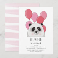 Cute panda. Lustigt djur. Rosa barns födelsedag pa