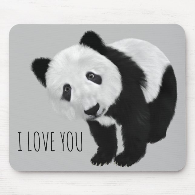 CUTE Panda med Anpassade Text Musmatta (Framsidan)