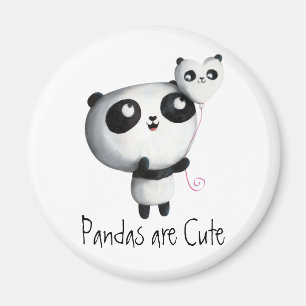 Cute Panda med Balloon Magnet