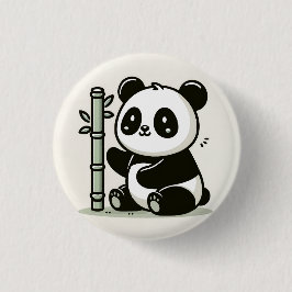 Cute Panda med Bamboo Art Knapp
