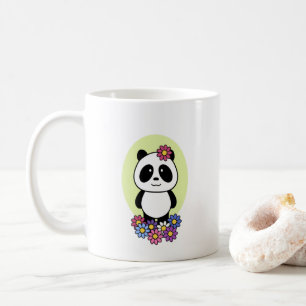 Cute Panda med blommor - 1000Pandas Kaffemugg