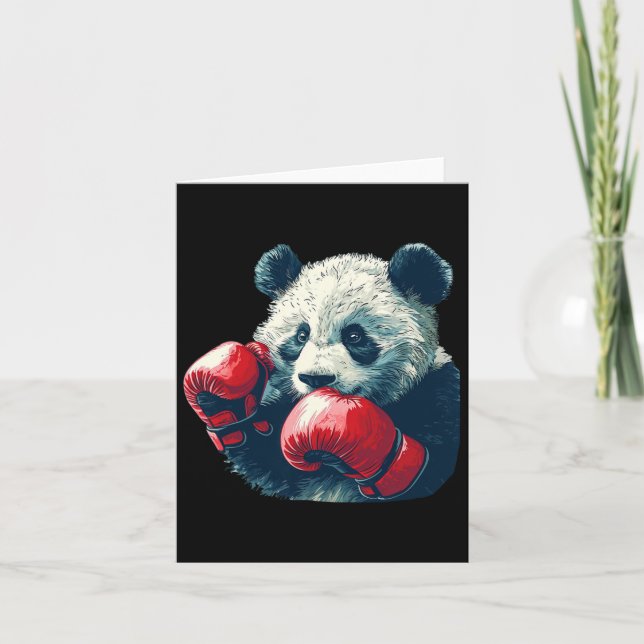 Cute Panda med boxinghandskar Kort (Framsida)
