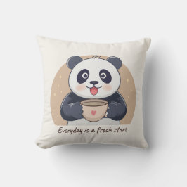 Cute Panda med kaffe Kudde