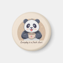 Cute Panda med kaffe Magnet