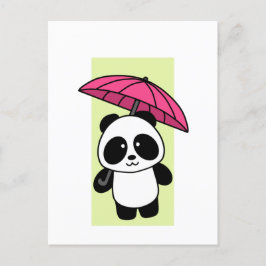 Cute Panda med Paraplla - 1 000Pandas-vykort Vykort