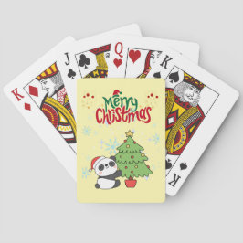 cute panda merry Christmas Poker Cards Casinokort