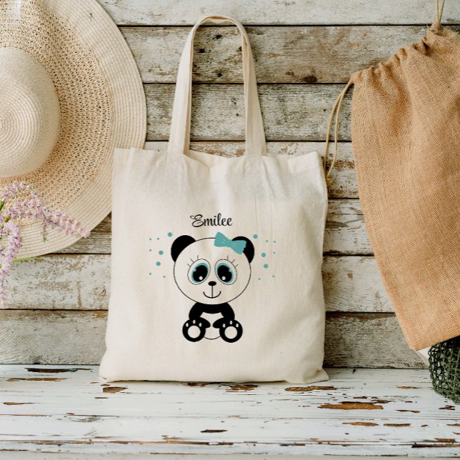 Cute Panda (Mint-Grönten) Tygkasse (Skapare uppladdad)
