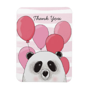 Cute panda. Moderna ungdjur. Rosa tack Magnet