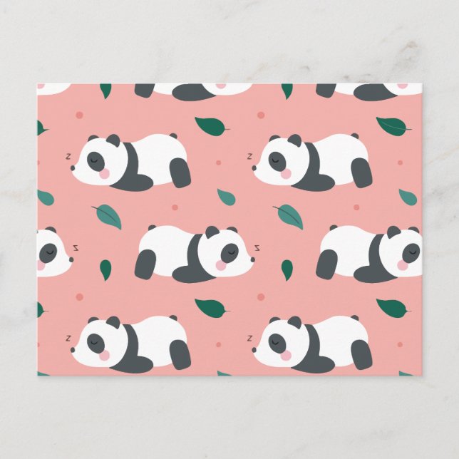 Cute panda mönster helg vykort (Framsida)