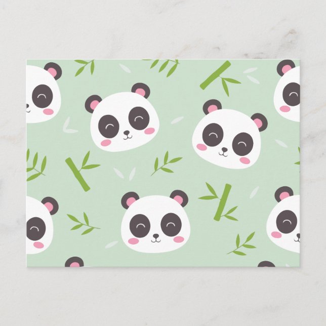 Cute panda mönster helg vykort (Framsida)