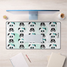 Cute Panda Mönster (Mint-Grönten)