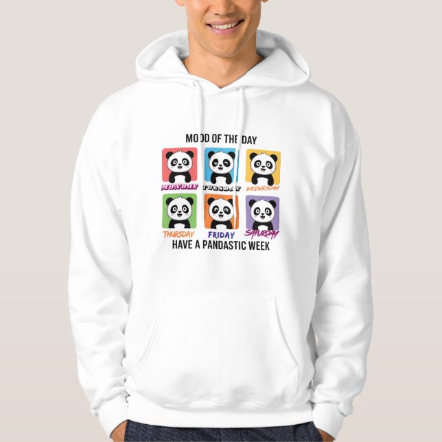 Cute Panda Mood of the Day Hoodie (Framsida)