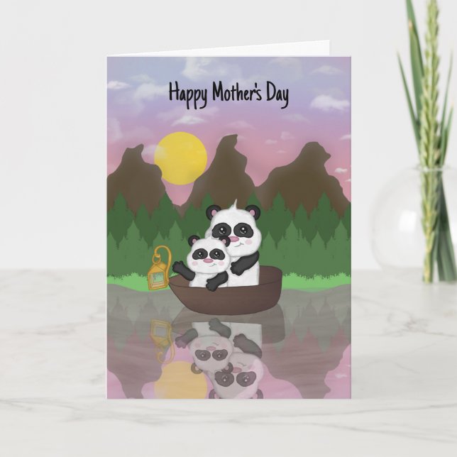 Cute Panda Mors dag Card Kort (Framsida)