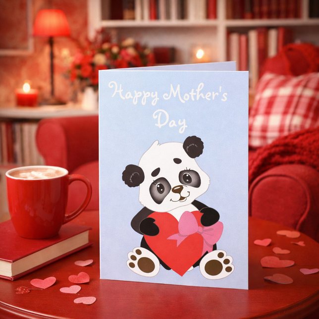 Cute Panda Mother’s Day Kort (Skapare uppladdad)