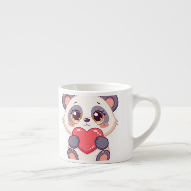 Cute Panda Mugg - Kawaii Tecknad Animal Coffee Kop Espressomugg (Höger)