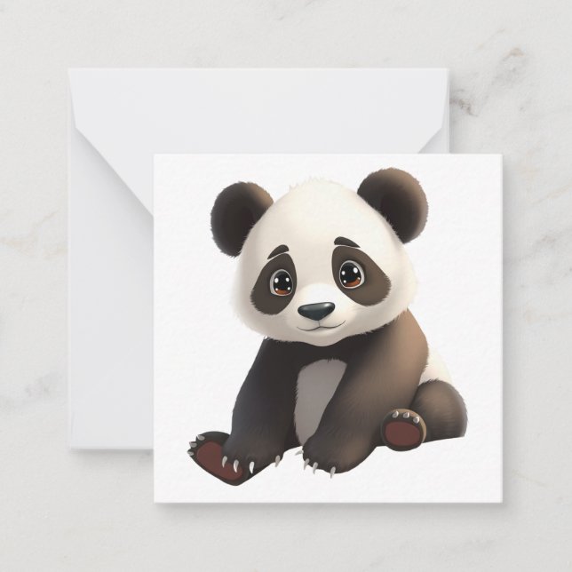 Cute Panda Note-kort Anteckningskort (Framsida)