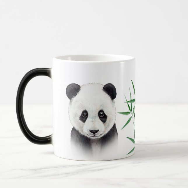 Cute Panda och Bamboo Magisk Mugg (Vänster)
