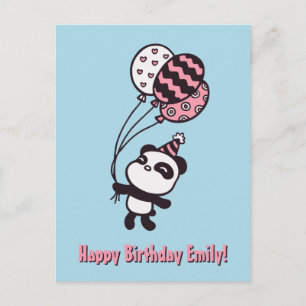 Cute Panda och Buboner, Grattis på födelsedagen-ko Vykort