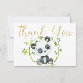 Cute Panda och Grönt Bamboo Baby Shower Tack
