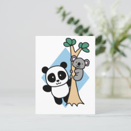 Cute Panda och Koala - Amanda Roos Postcard Vykort