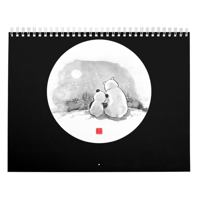 Cute Panda och Polar Bär djuröverdrag Kalender (Omslag)