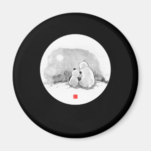 Cute Panda och Polar Bär djuröverdrag Magnet