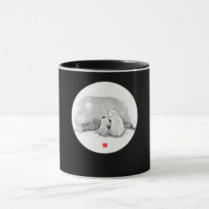 Cute Panda och Polar Bär djuröverdrag Mugg