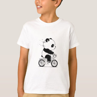 Cute panda på cykel t shirt