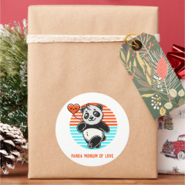 Cute Panda "Panda-monium of Kärlek"-märke Runt Klistermärke