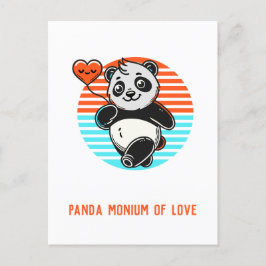 Cute Panda "Panda-monium of Kärlek" Vykort