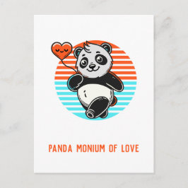 Cute Panda "Panda-monium of Kärlek" Vykort