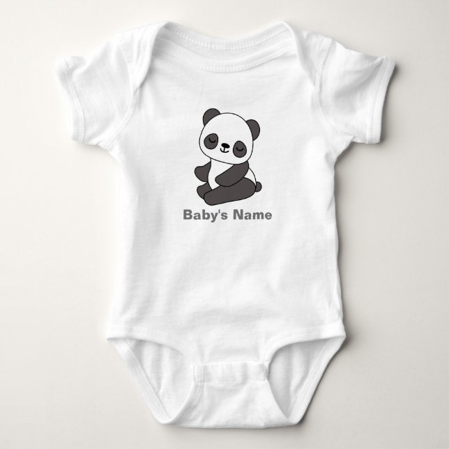 Cute Panda Personlig Baby Bodykostym T Shirt (Framsida)