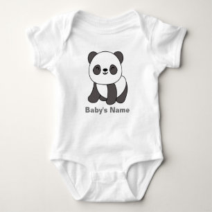 Cute Panda Personlig Baby Bodykostym T Shirt