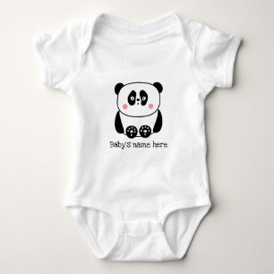 Cute panda personlig baby-kroppsdräkt t shirt