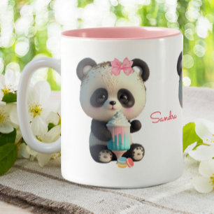 Cute Panda Personlig Två-Tonad Mugg