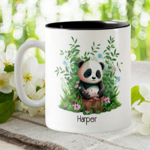 Cute Panda Personlig Två-Tonad Mugg