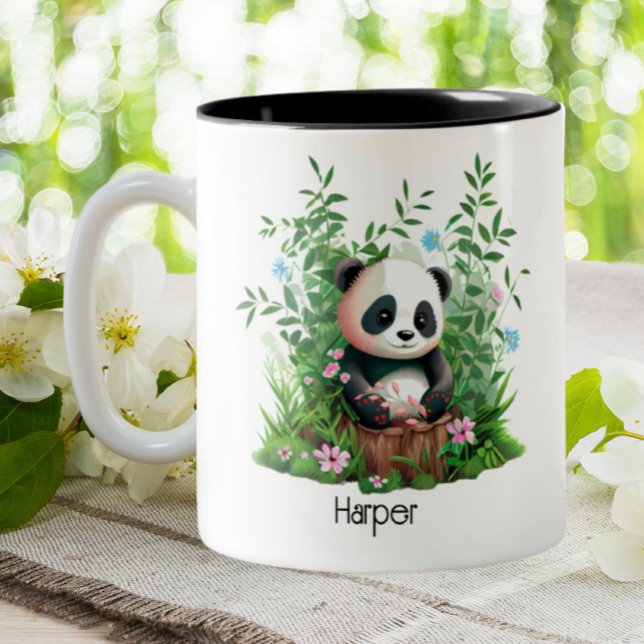 Cute Panda Personlig Två-Tonad Mugg (Skapare uppladdad)