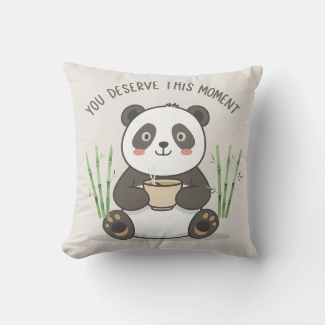 Cute Panda Pillow Kudde (Framsida)