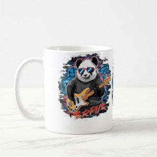 Cute Panda Playing Bass Guitar Animal Playing Guit Kaffemugg