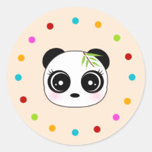 Cute panda, polka, prickcirkel