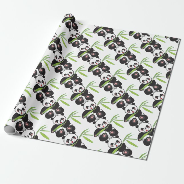 Cute Panda Presentpapper (Utrullad)