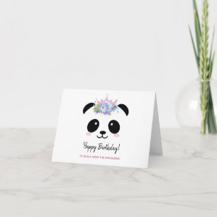 Cute panda princess Grattis på födelsedagen Kort