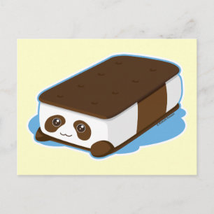 Cute Panda Pub Ice Cream Vykort