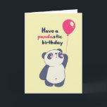 Cute Panda Pun Pandastic Bday Funny Birthday Kort<br><div class="desc">Lustigt och sött födelsedagskort för dem som slår kärlek och humor. Perfekt för att önska dina vänner och din familj grattis på födelsedagen. Besök vår butik om du vill ha mer födelsedagskort. Du hittar något coola,  humoristiskt och ibland sarkastiskt födelsedagskort för din speciella.</div>